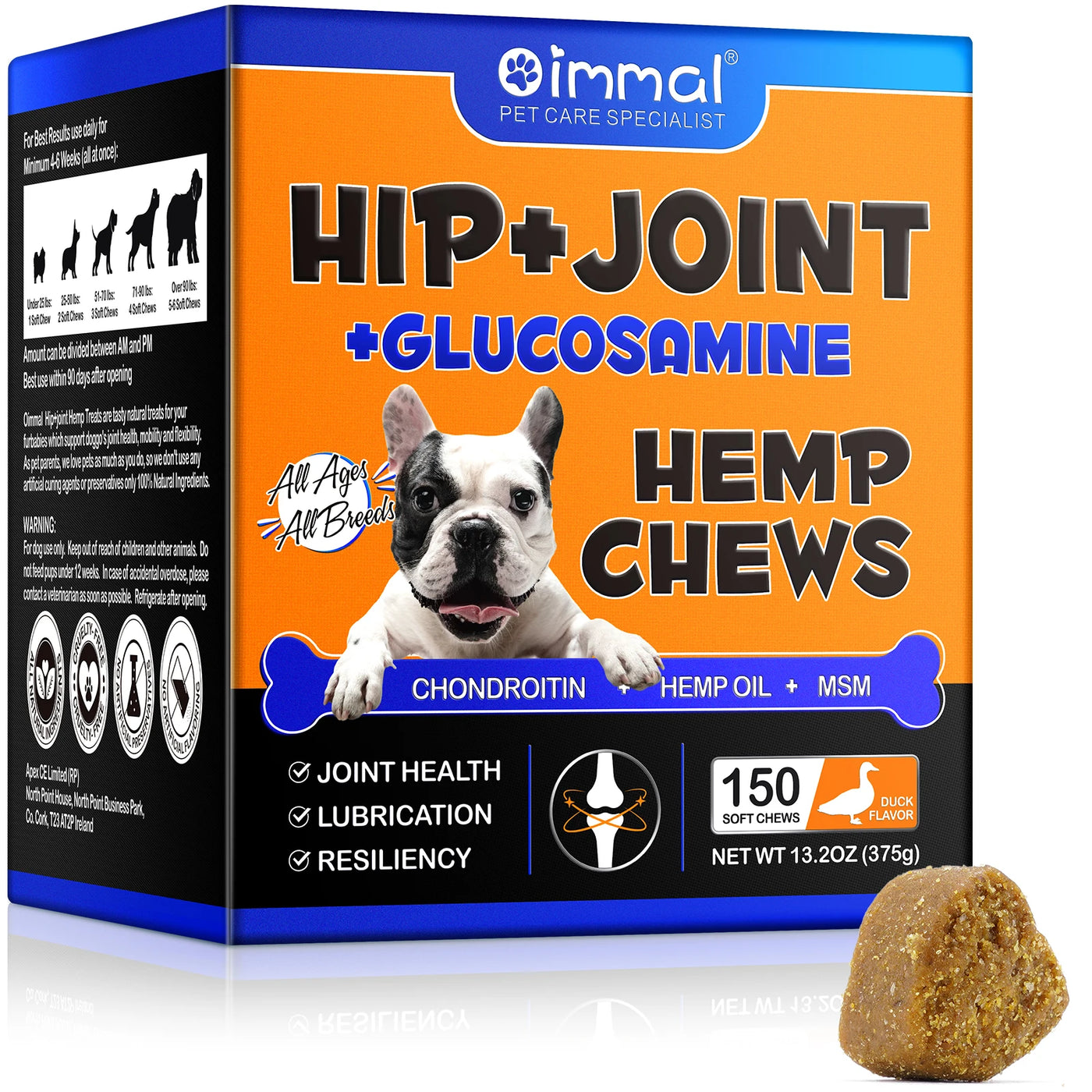 Hip and Joint Supplement for Dogs Glucosamine Joint Pain Relief Treats Chondroitin MSM Supplement Health Mobility Support Chews