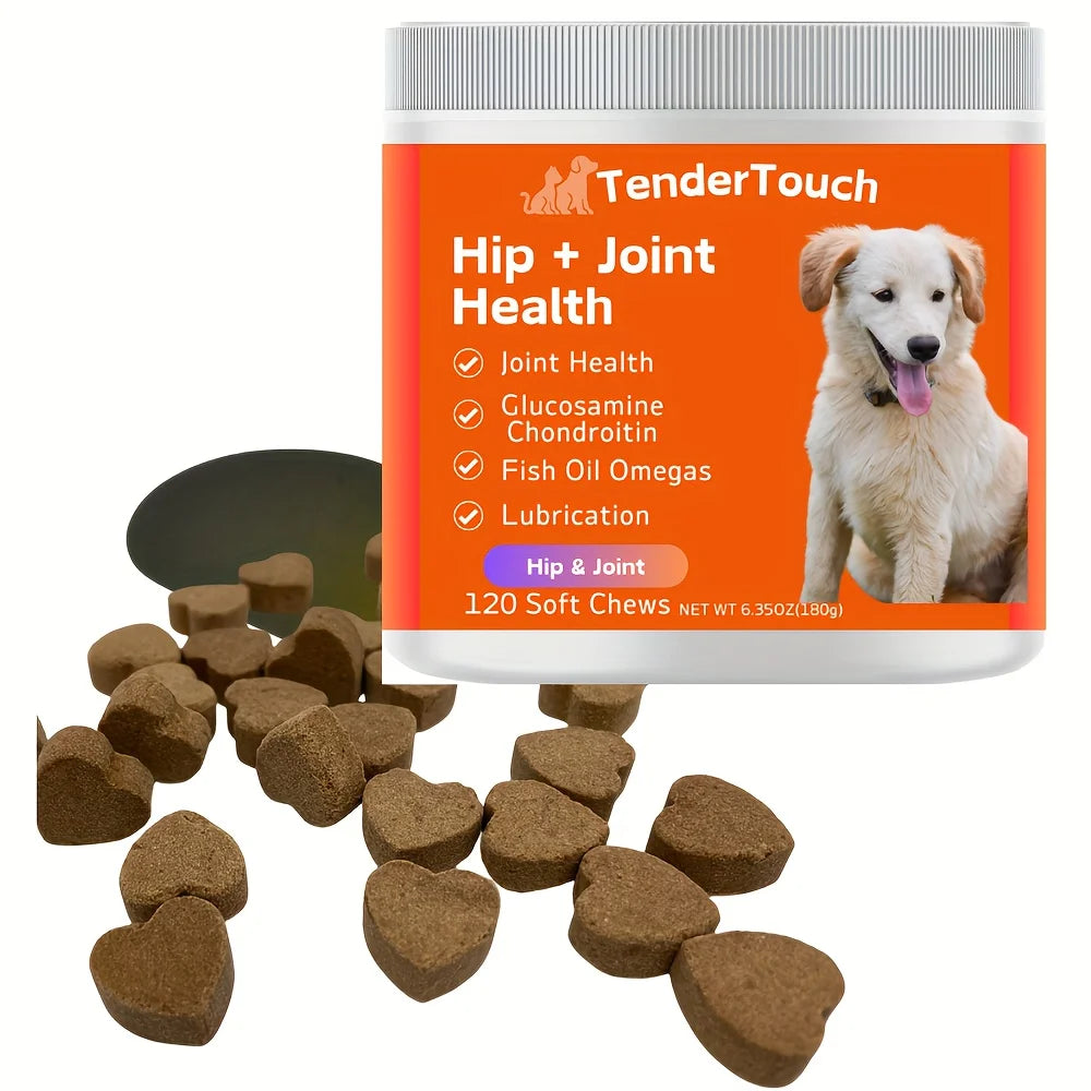 120 Chews - 1 Pack(1 x 180g/6.35oz) 180g/6.35oz - TenderTouch Hip & Joint Health - Glucosamine for Dogs Soft Chews