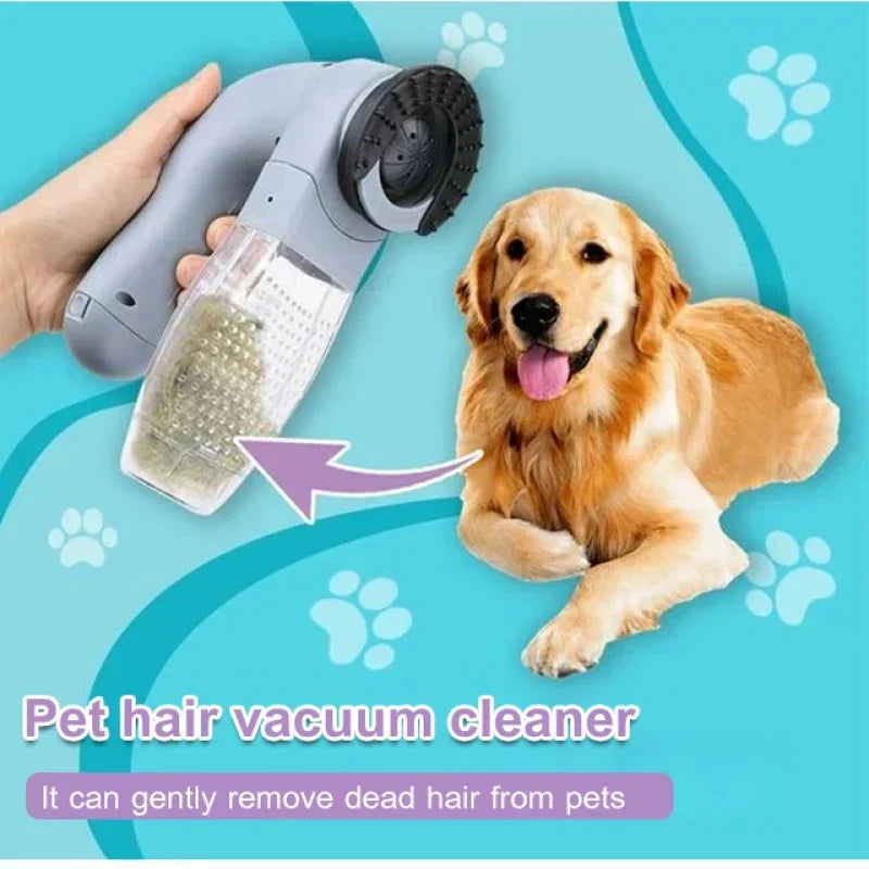 Portable Electric Cat and Dog Hair Vacuum Massage Clean Dual Purpose Pet Vacuum Cleaner Dog Hair Catcher Buster Dog Grooming