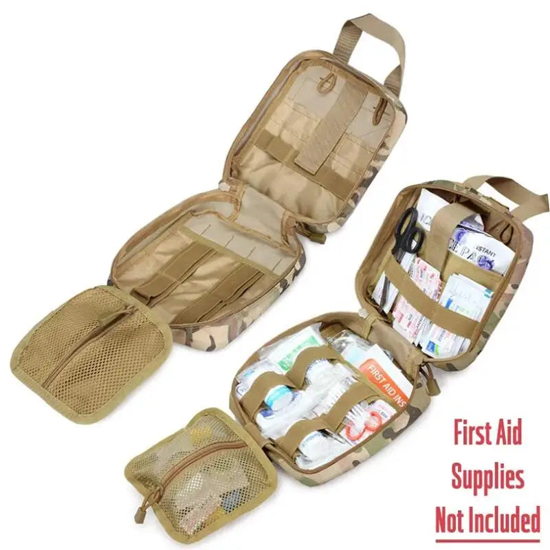 Car mounted emergency rescue kit Molle camouflage multifunctional medical bag outdoor storage bag tactical first aid kit