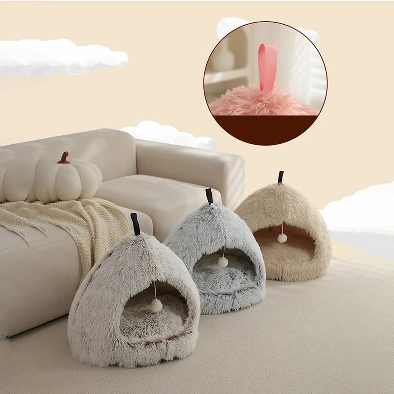 Dog Pad Bed Sweet Soft Warm Pet Basket Cozy Kitten Lounger Cushion Pet House Tent Small Dog Sleeping Bed Mat Foldable Washable