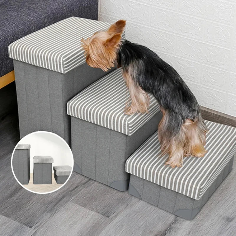 Foldable Storage Pet Stairs Slopes Puppies Cats Climbing Ladders Bedside For Teddy Small Dogs Convenient Favorite Steps