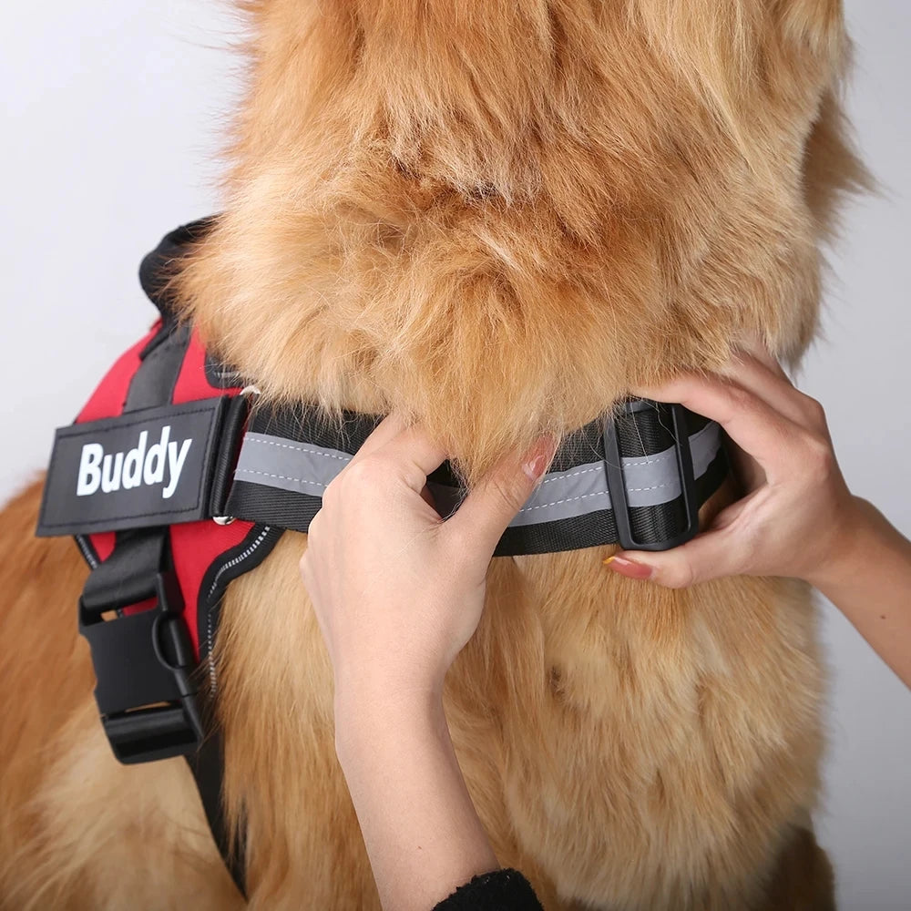 Dropshipping Dog Harness Vest ID Patch Customized Reflective Breathable Adjustable Pet Harness For Small Large Dogs NO PULL